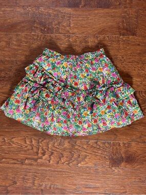 Crewcuts Floral Ruffle Skirt - Green Multi